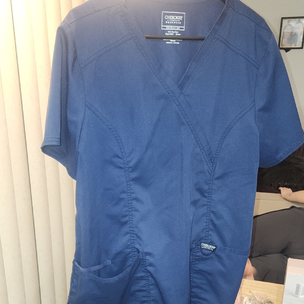 FIRM PRICE Cherokee Men's Navy V-Neck Shirt Xl Firm Price